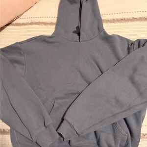 Skims Slate Blue Hooded Pullover Sweatshirt
